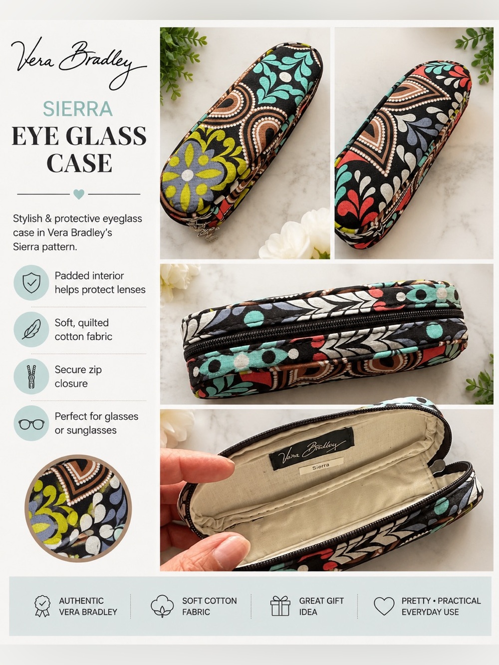 Vera Bradley “Sierra” Eye Glass Case